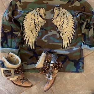 Festival ready authentic military fatigue jacket